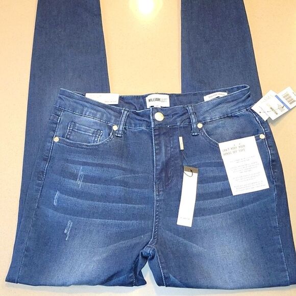 William Rast Sculpted High Rise Skinny Distressed Dark Wash Jeans - Picture 8 of 14